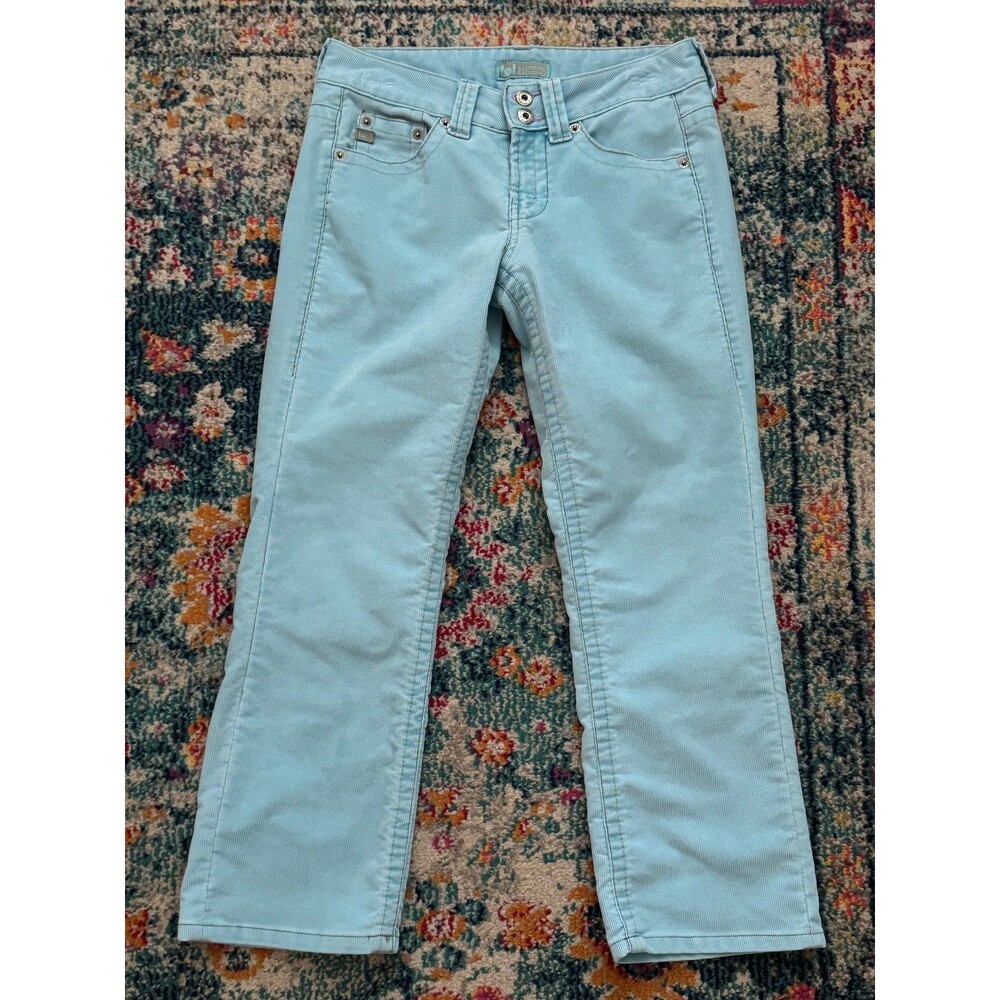 Vintage L.E.I. Blue Bootcut Corduroy Pants Junior's Size 7 Y2K Colorful Preppy
